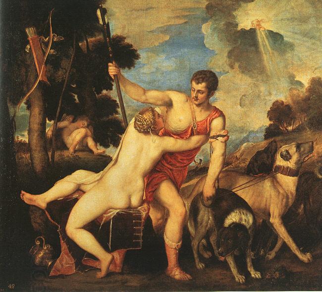  Titian Venus and Adonis China oil painting art